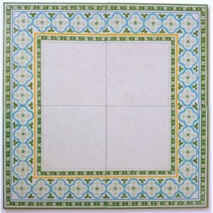 שטיח המורכב מ4 אריחים בדגם ערבה גווני ירוקים-אפרפרים